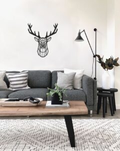 dekorace na zeď jelen hlava do obýváku