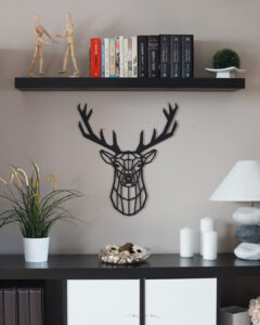 dekorace na zeď jelen hlava knihovna nordic