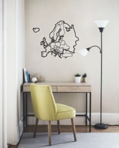 dekorace do bytu mapa Evropy obrysová pracovna